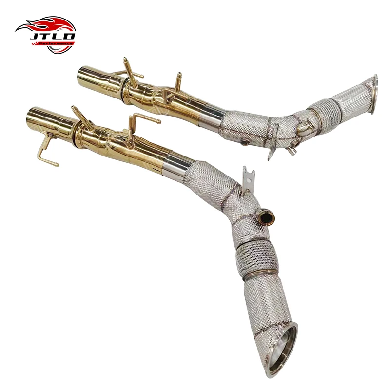 JTLD Racing Full Exhaust System for Ferrari SF90 304 Stainless Steel Valvetronic Catback Gold Coated Downpipe Heat Shield
