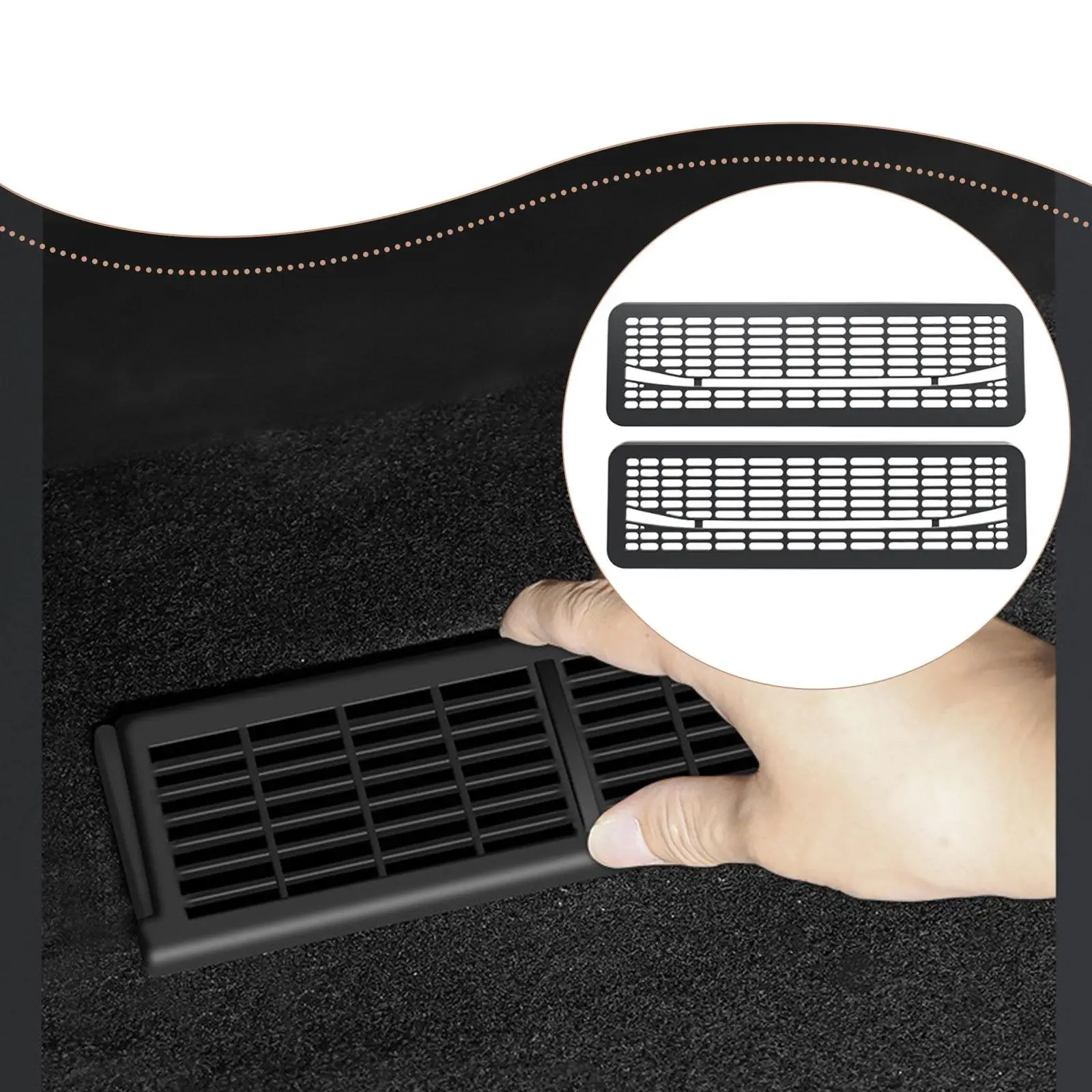 

2 шт., вентиляционная крышка, прямая замена, высокопроизводительная защитная крышка вентиляционного отверстия на заднем сиденье для Tesla 2025