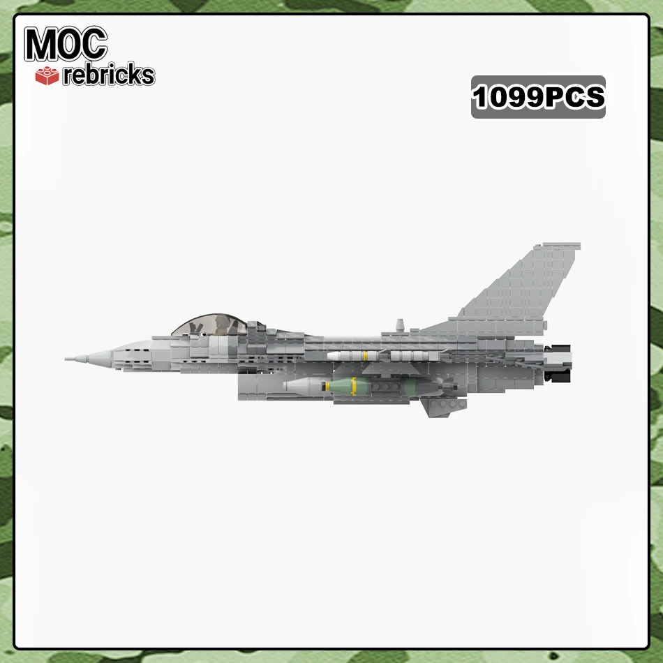 

MOC-95067 Military Arms Series F-16C Fighting Falcon Fighter Building Block Assembly Model Aircraft Brick Toy Children Gifts