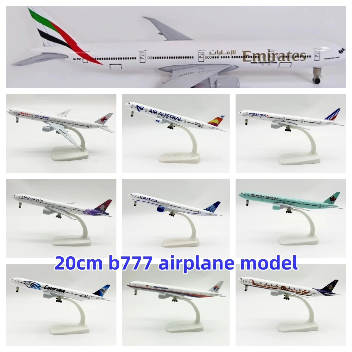 20cm B777 Series Metal Model Airplanes Diecast 1:300 Scale Aircraft Replica For Adults Fun Souvenir Display With Landing Gear