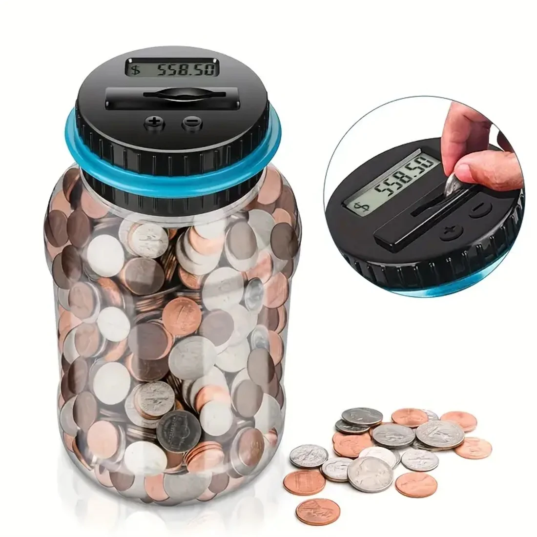 

Digital Counting Money Jar 800+ Coin Capacity Perfect Kids Piggy Bank Powered By 2AAA Batteries (Not Included)Best Gifts for All