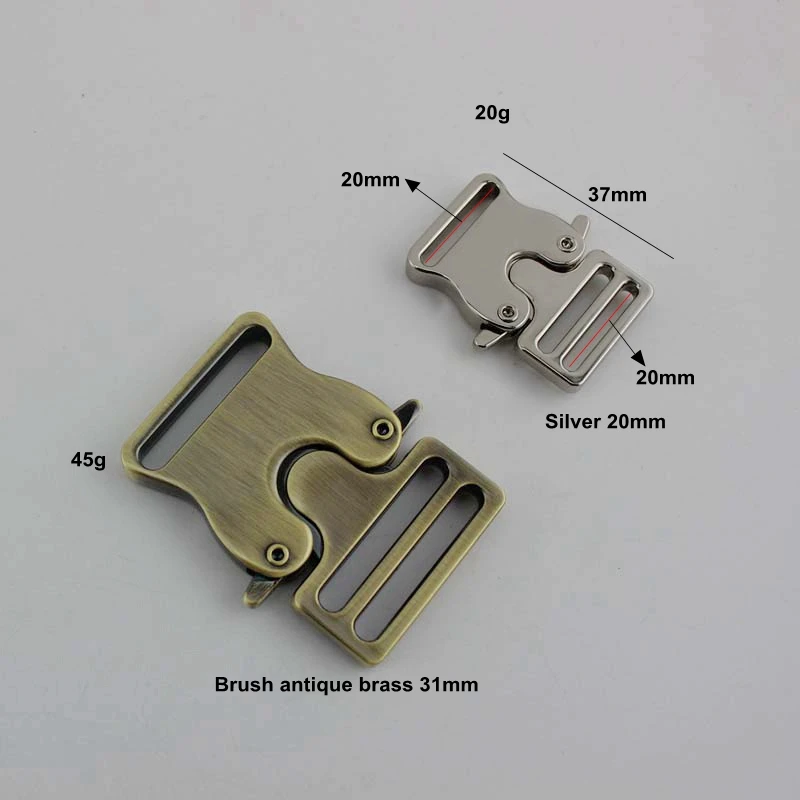 10pcs 3 colors 4 Size 20-25-31-38mm Release buckles for waist bags buckle luggages DIY