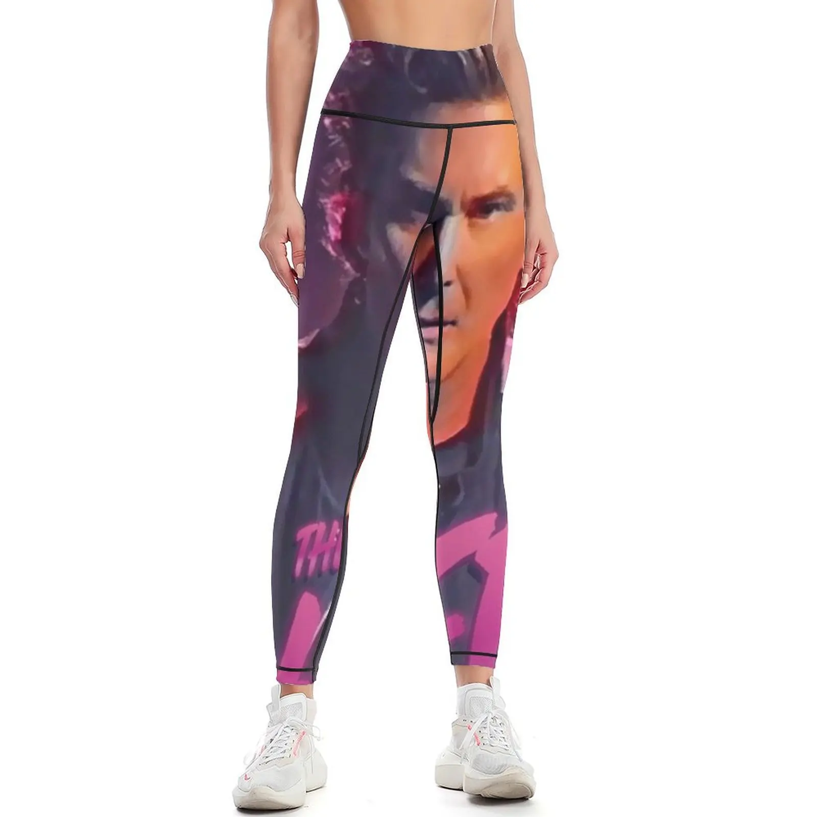 

The Hoff - David Hasselhoff Retro Allover Patten Leggings Women's fitness Sports pants woman sport set Womens Leggings