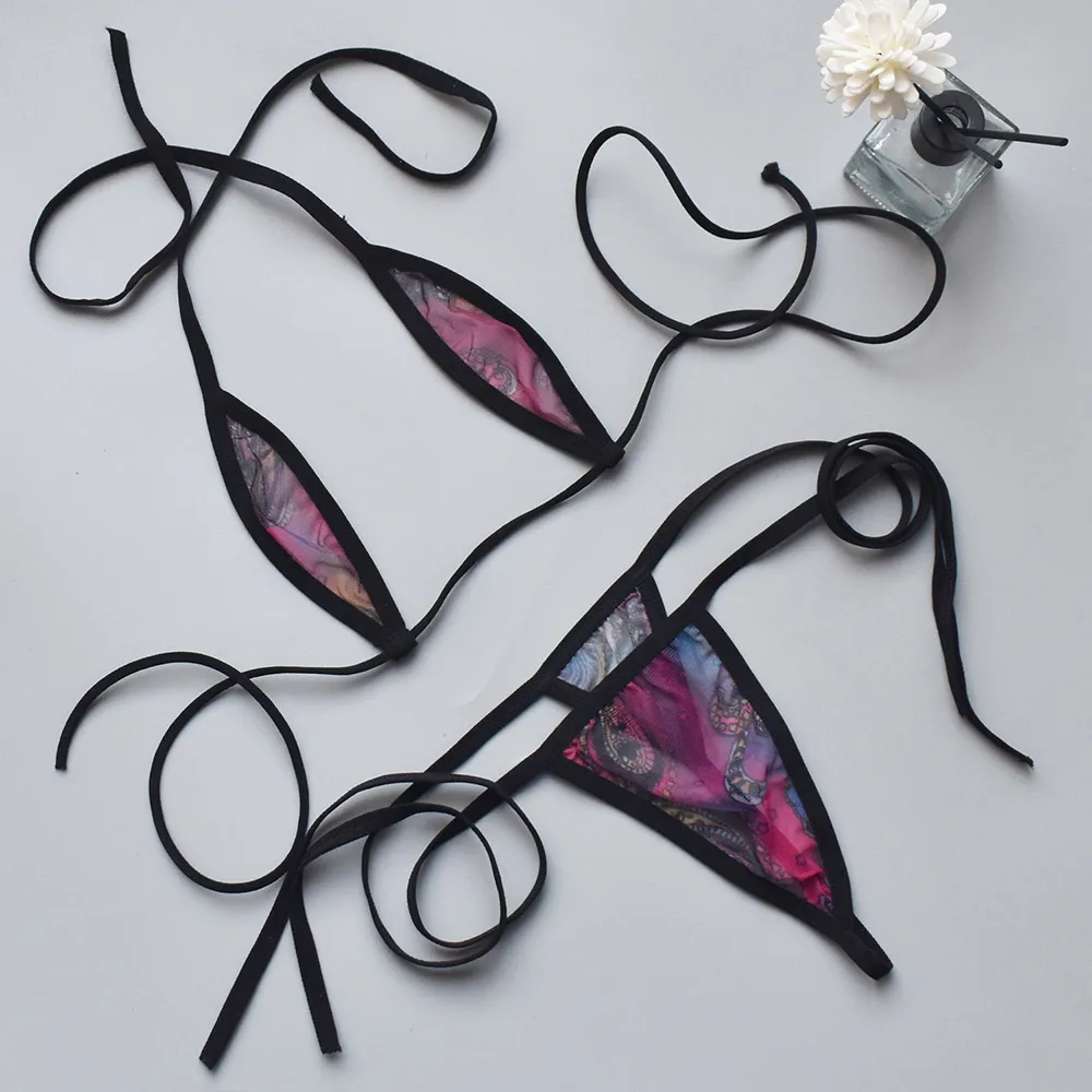 Conjunto de lencería sexy para mujer, bikini con tiras ajustables, tanga cómoda, conjunto de ropa interior íntima para una cita nocturna, regalo para el Día de San Valentín