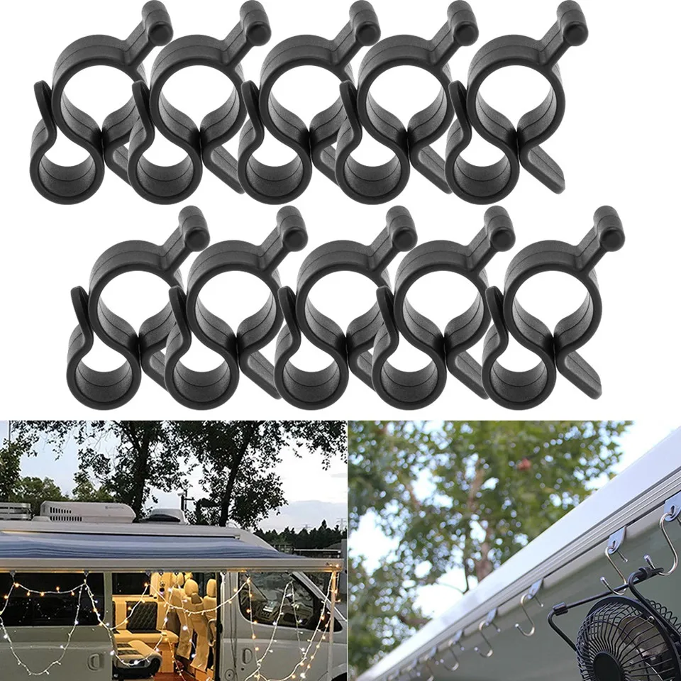 

15/35Pcs Camping Awning Hook Clips Multi-Use Caravan Camper String Light Rope Clamp Tent Hooks Traveling Tent Clip Light Hanger