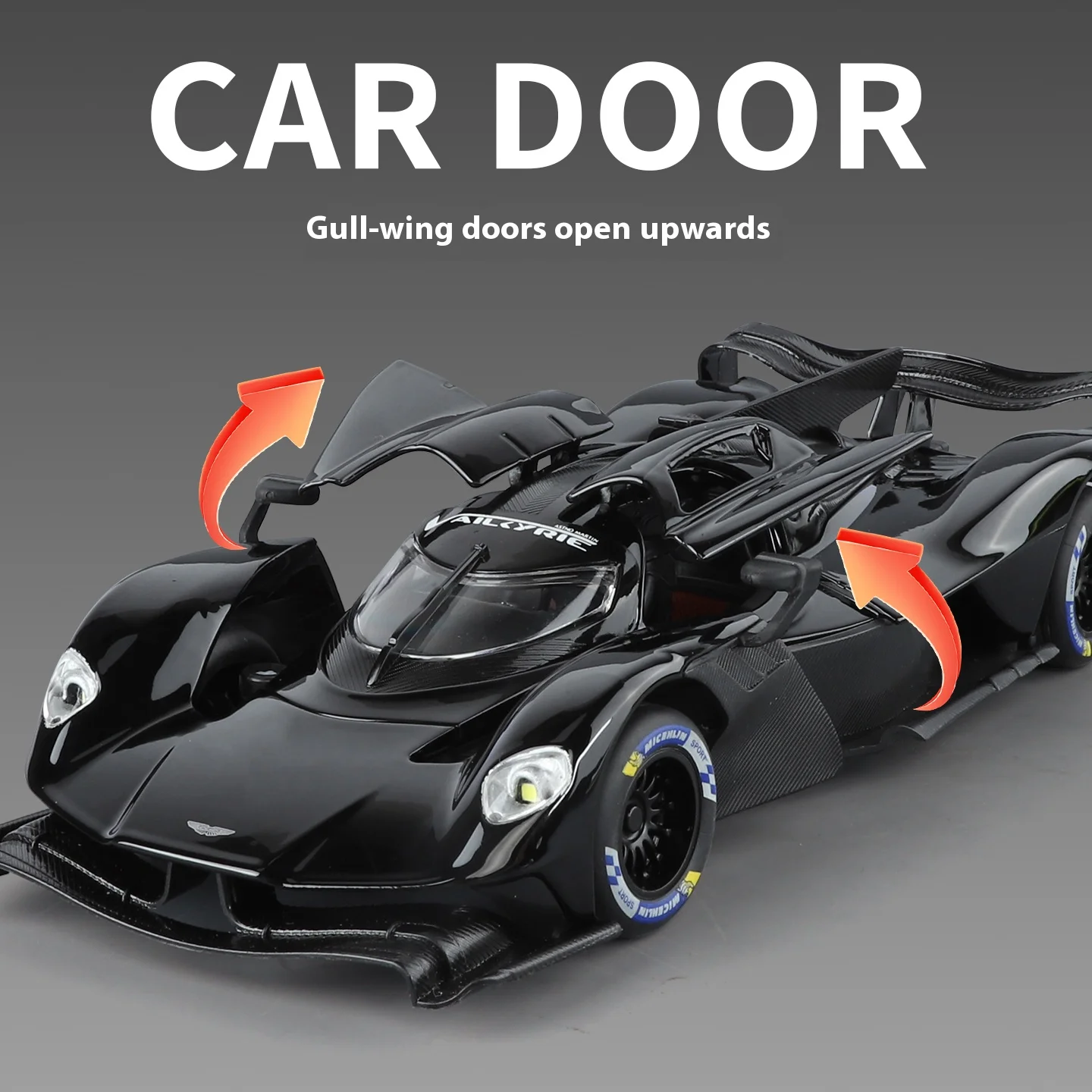 1/24 Martin Valkyrie Modello di Macchinine In Lega Pressofusa Suono Luce Porte Aperta Tirare Indietro Assorbimento Degli Urti Veicoli Giocattolo Regali Per Bambini