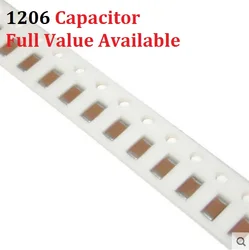 100PCS 1206 Capacitor 10UF 22UF 25V 106 226 33UF 47UF 100UF 16V 336 476 107 K/M/Z X7R Capacitance Kit
