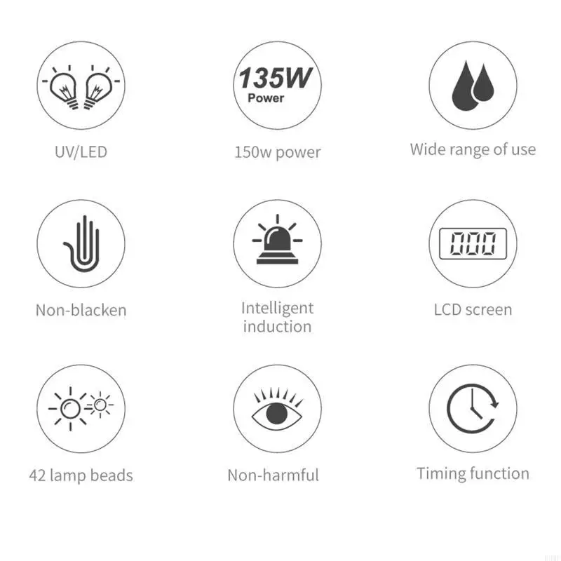 เครื่องเป่าเล็บเจล R3MF สำหรับเล็บเจลกับ UV Light Professional 30S 60S 90Stimer การตั้งค่า