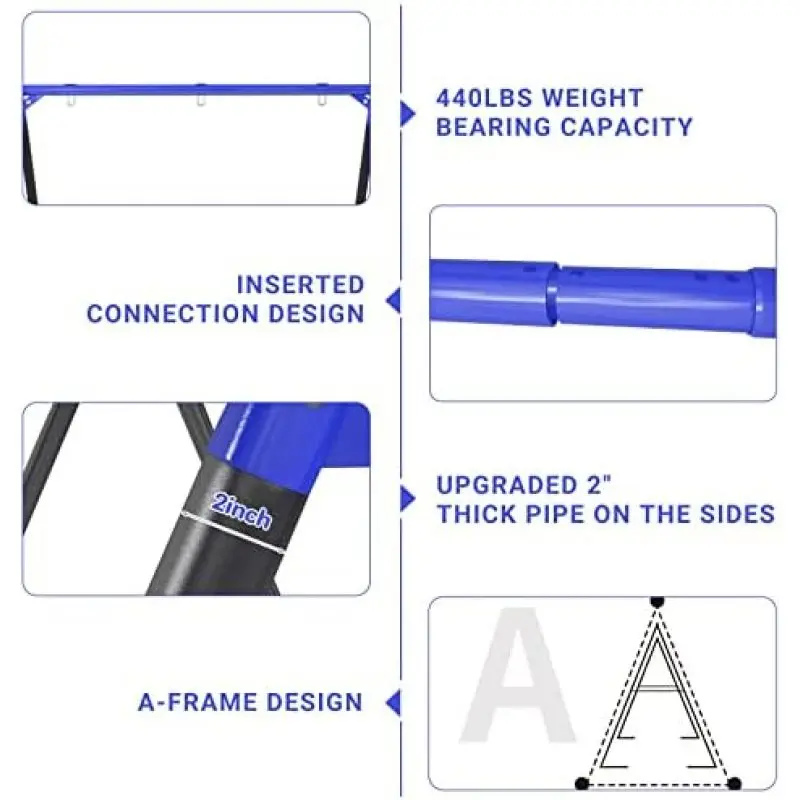 Heavy Duty Metal Frame With Ground Nails, Swing Stand 440Lbs Load Capacity, Fits Most Swings, Great For Indoor And