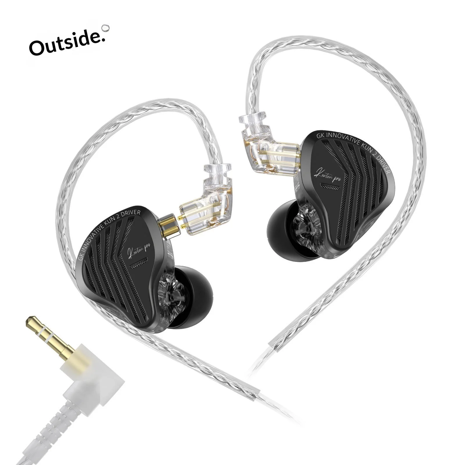 Hot Gk Kunten Pro Hifi In Ear Earphones Second Generation Dynamic Driver Long Stroke Bass Wired Headset Music Audiophile