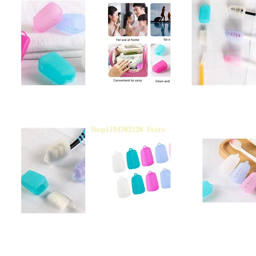

10 Sanitary Toothbrush Head Covers Flexible Travel Hygienes Silicone Protectors best sale