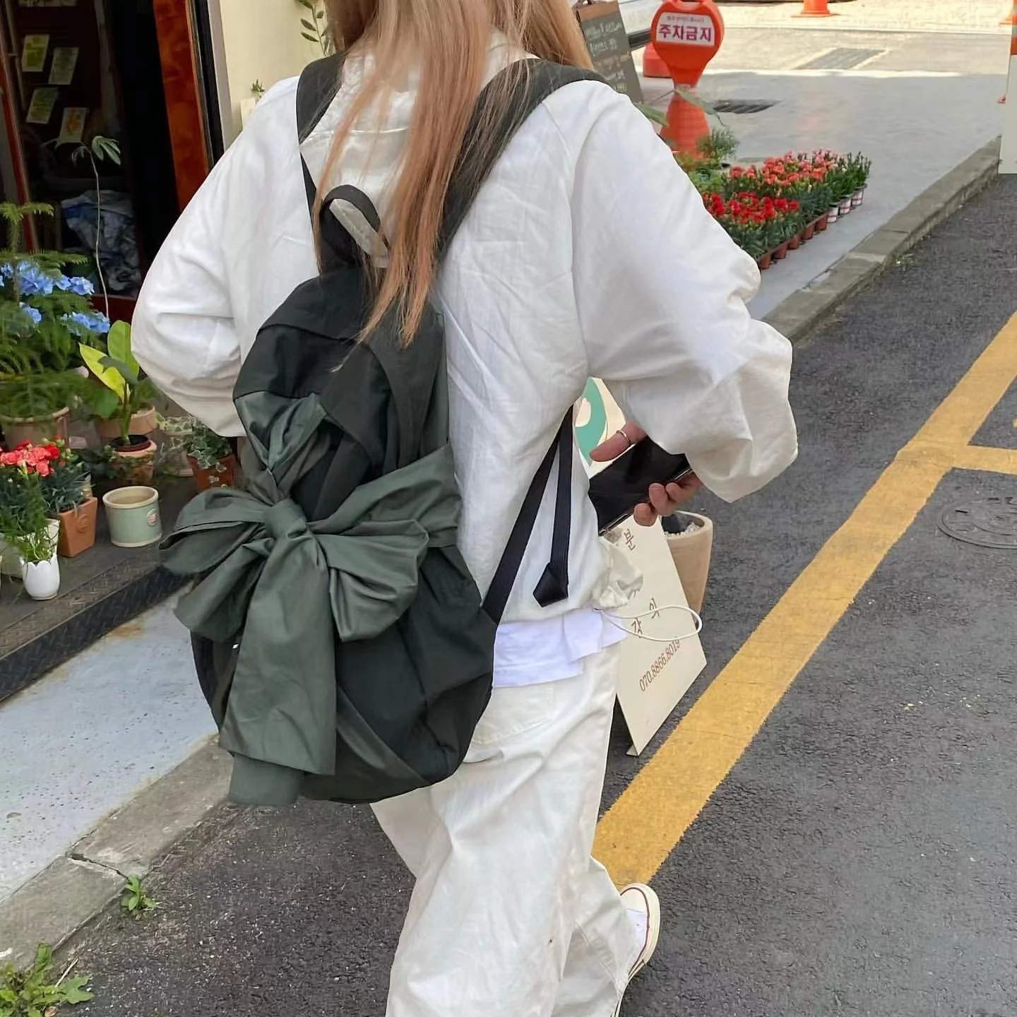 2023 nuove donne di moda zaino nicchia Ins borsa a tracolla con fiocco Harajuku ragazze annodato Design zaino studente zainetto femminile