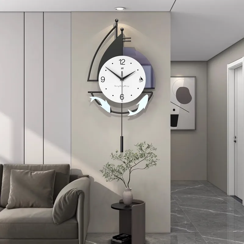 

2024 new clock living room restaurant home with modern simple atmosphere creative silent wall clock
