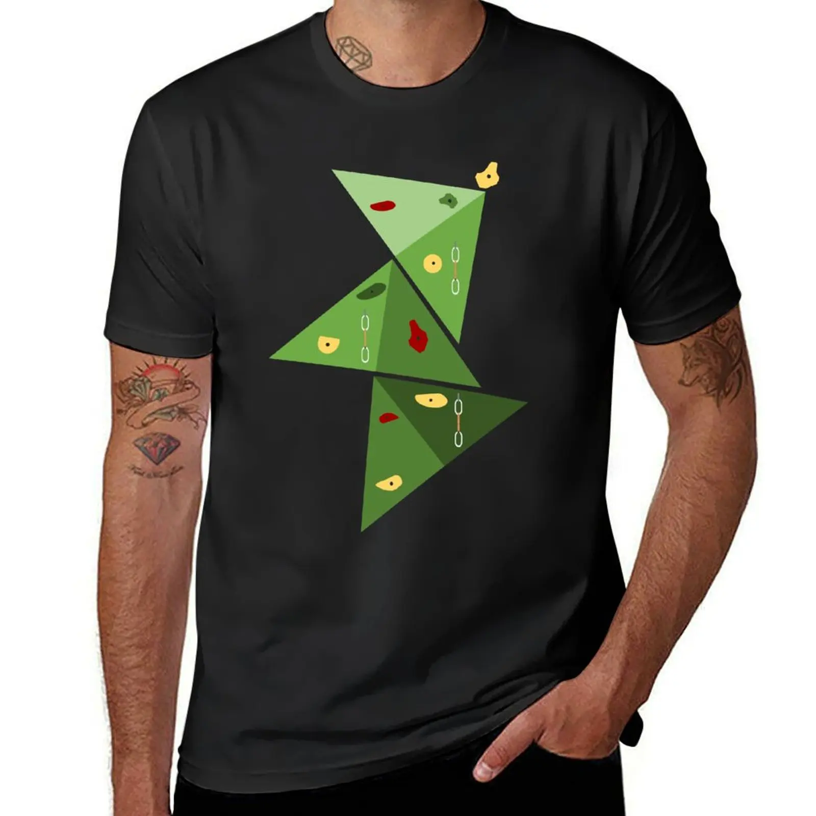 Climbing Christmas Tree T-Shirt korean fashion for a boy sublime hippie clothes mens cotton t shirts