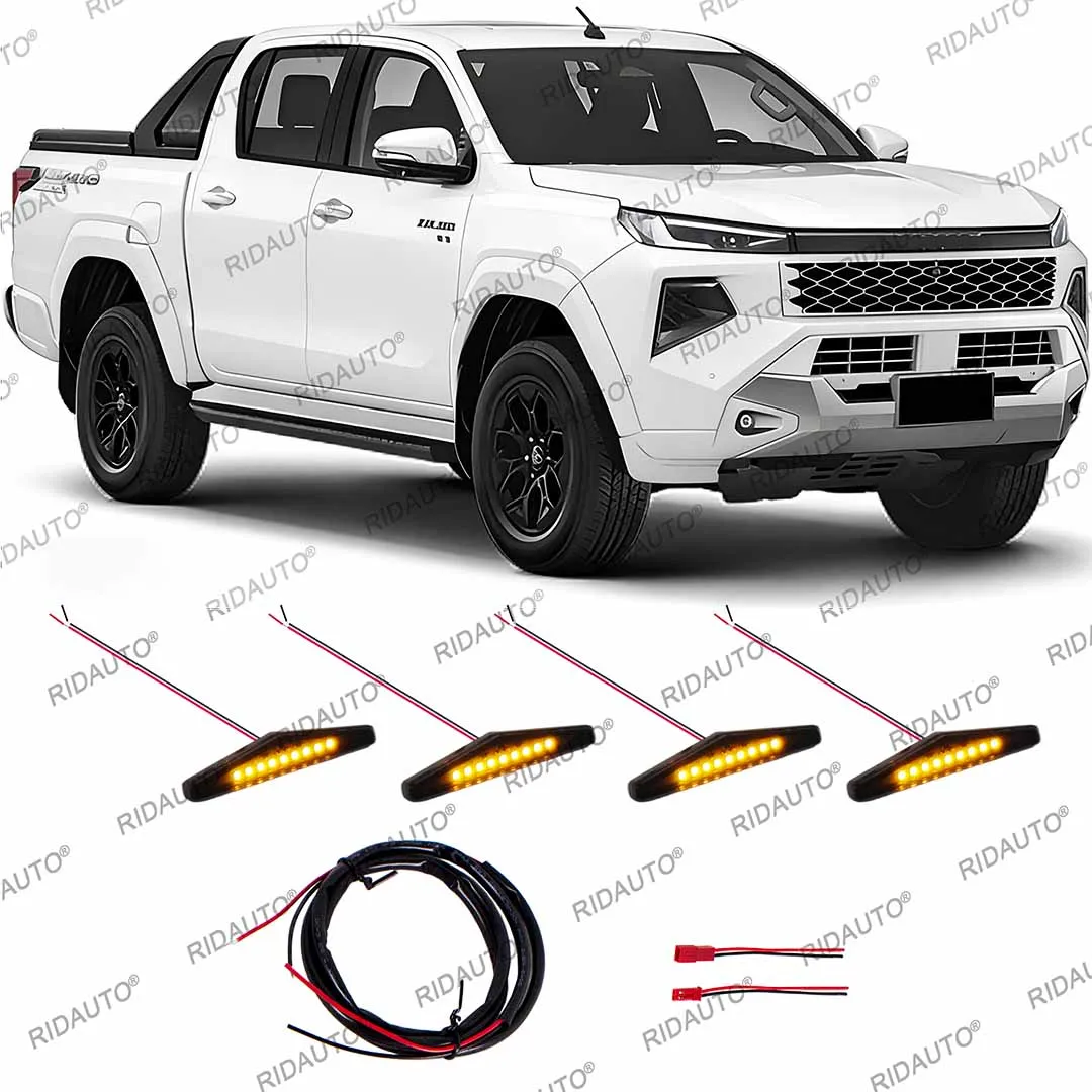 Nachrüstbare DIY LED-Lkw-Leuchten in Amber, Gelb und Weiß für Hilux Travo 2026 OverLand, Signal-LED-Tagfahrlicht, modifiziertes Kühlergrilllicht – Detail 3