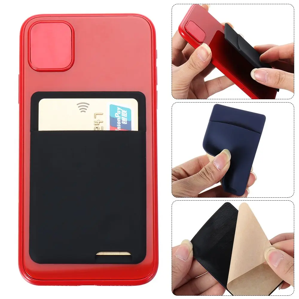 Universal Self-Adhesive Stick On Cellphone Pocket Phone Wallet Case ID Credit Card Holder Sticker Card Sleeves