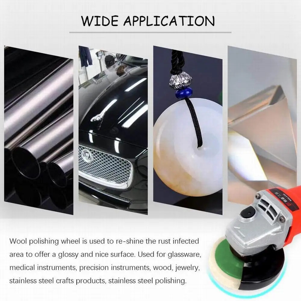 10Pcs Edelstahl Aluminium Wolle Polieren Polieren Pads Schleifen Winkel Grinder Rad Filz Polierer Schleif Scheiben