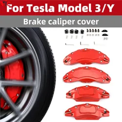 4PCS Brake Caliper Covers Sets Compatible for Tesla Model 3/Y,Wheel Size 19 inch 20 inch Enhanced Cooling Caliper Protector Kit