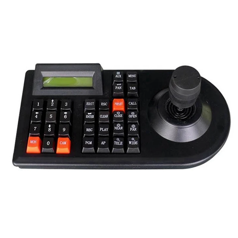 

3D Joystick PTZ Keyboard Pan Tilt Zoom Controller For Analog CCTV PTZ Dome Cameras RS485 Control Keyboard-EU Plug Durable