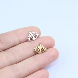 10pcs StainlessSteel Mirror Polished Eyes PVD Plated Anti Allergic Women's Fashion Jewelry Charm Pendant DIY Necklace Earrings