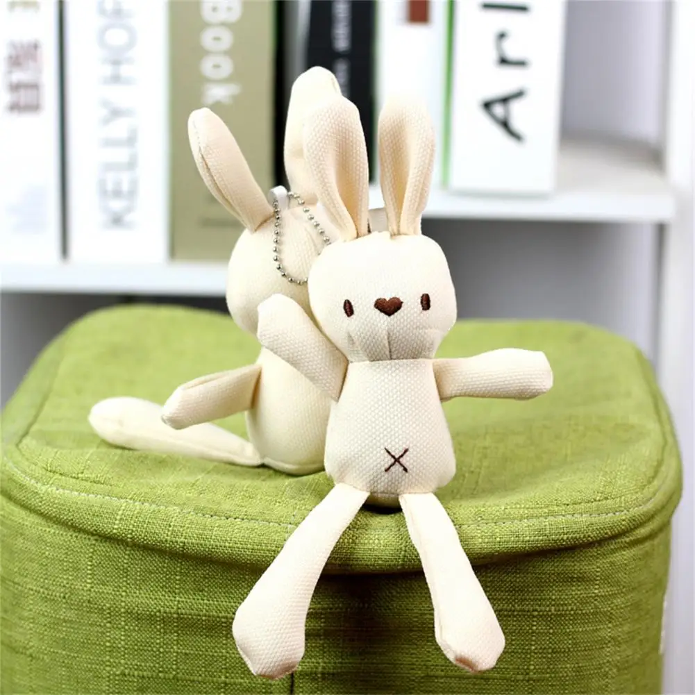 20cm Soft Stuffed Bunny Doll Easter Long Ear Bunny Rabbit Beige White Lovely Stuffed Rabbit Ornaments Animal Rabit Birthday Gift