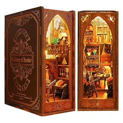 DIY Book Nook Kit Bookend Puzzle Miniature Nook Library Bookshelf Insert Bookends Decoration Books Ornaments Gifts for Adults