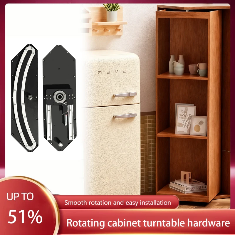 خزانة عرض دوارة 180 درجة مع أجهزة محورية مزدوجة ومقصورات تخزين مخفية لحل تنظيم المنزل الحديث #1