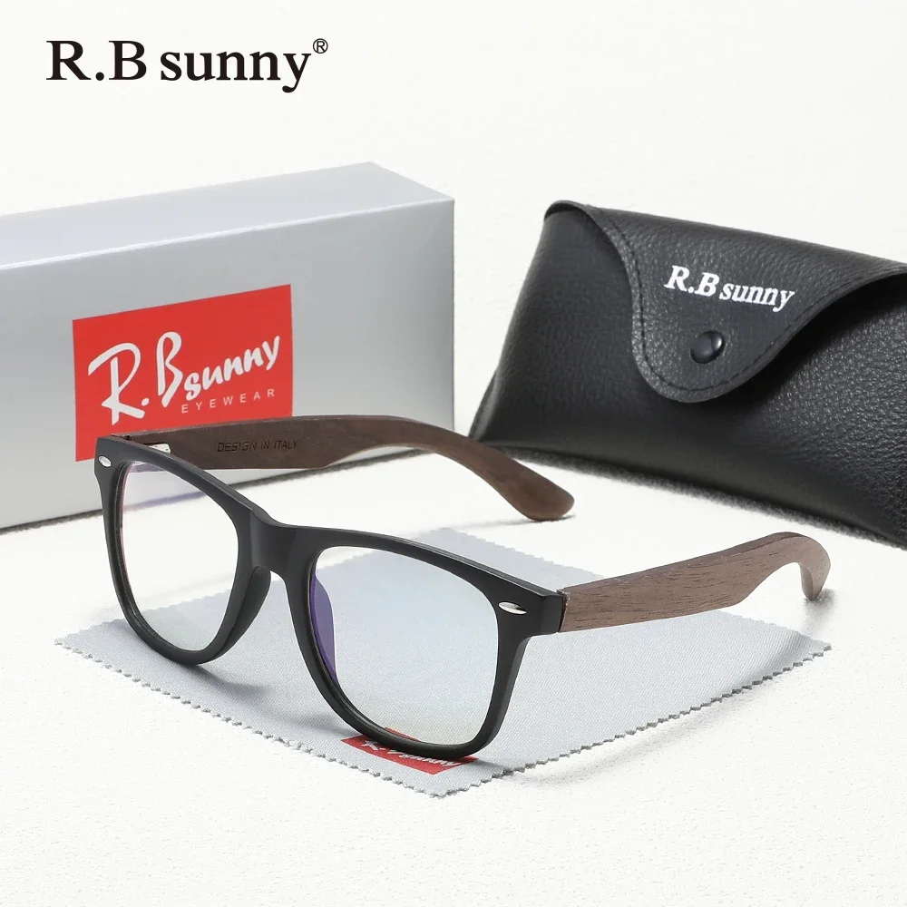 

Очки RBsunny классические, унисекс, с защитой от синего света, деревянная оправа, ретро, для снятия усталости, для чтения и работы за компьютером, модные