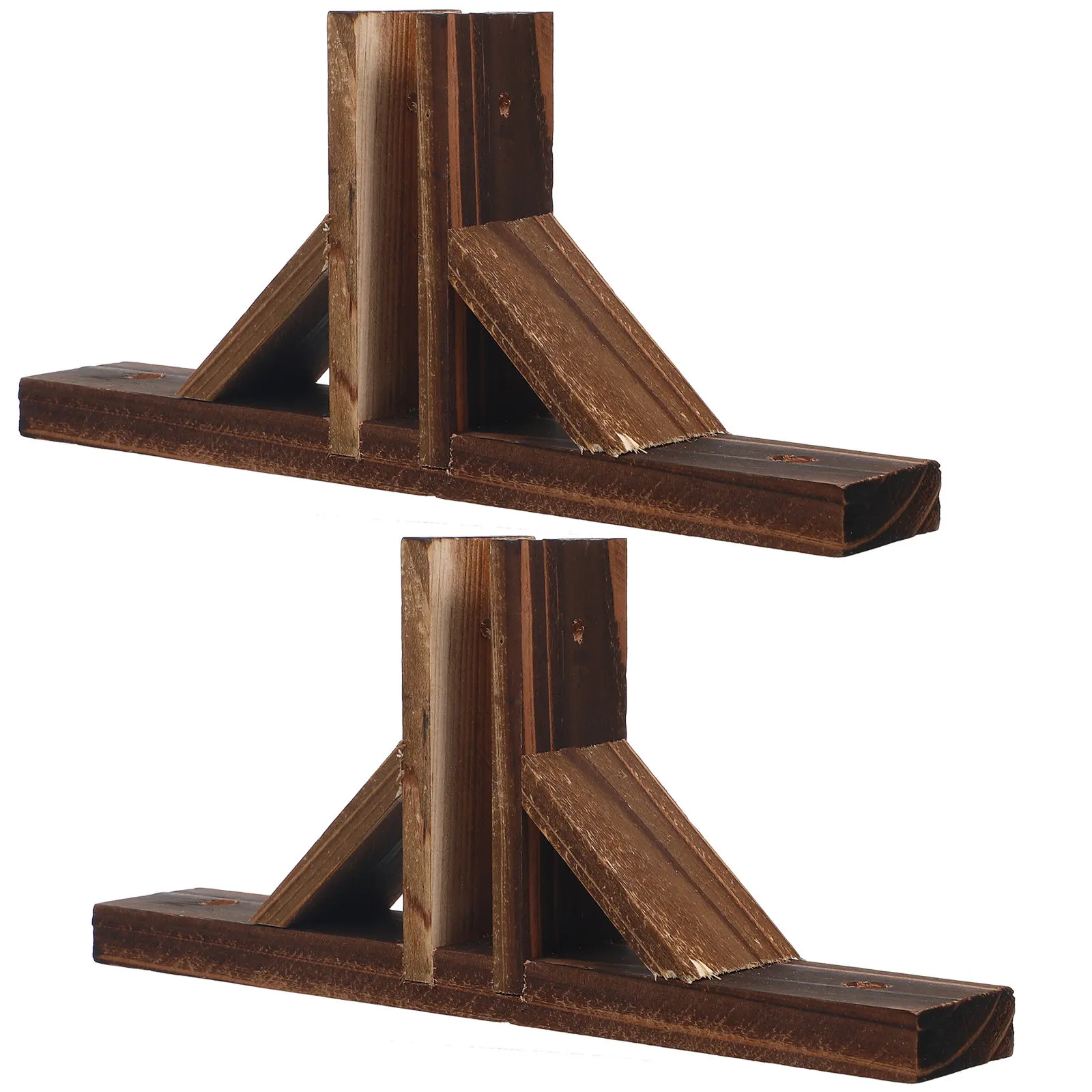Wooden Garden Fence Stand Holder 2pcs Lawn Picket Fence Base Stabilizer Wood Fence Base Kit for Outdoor Fence Supplies