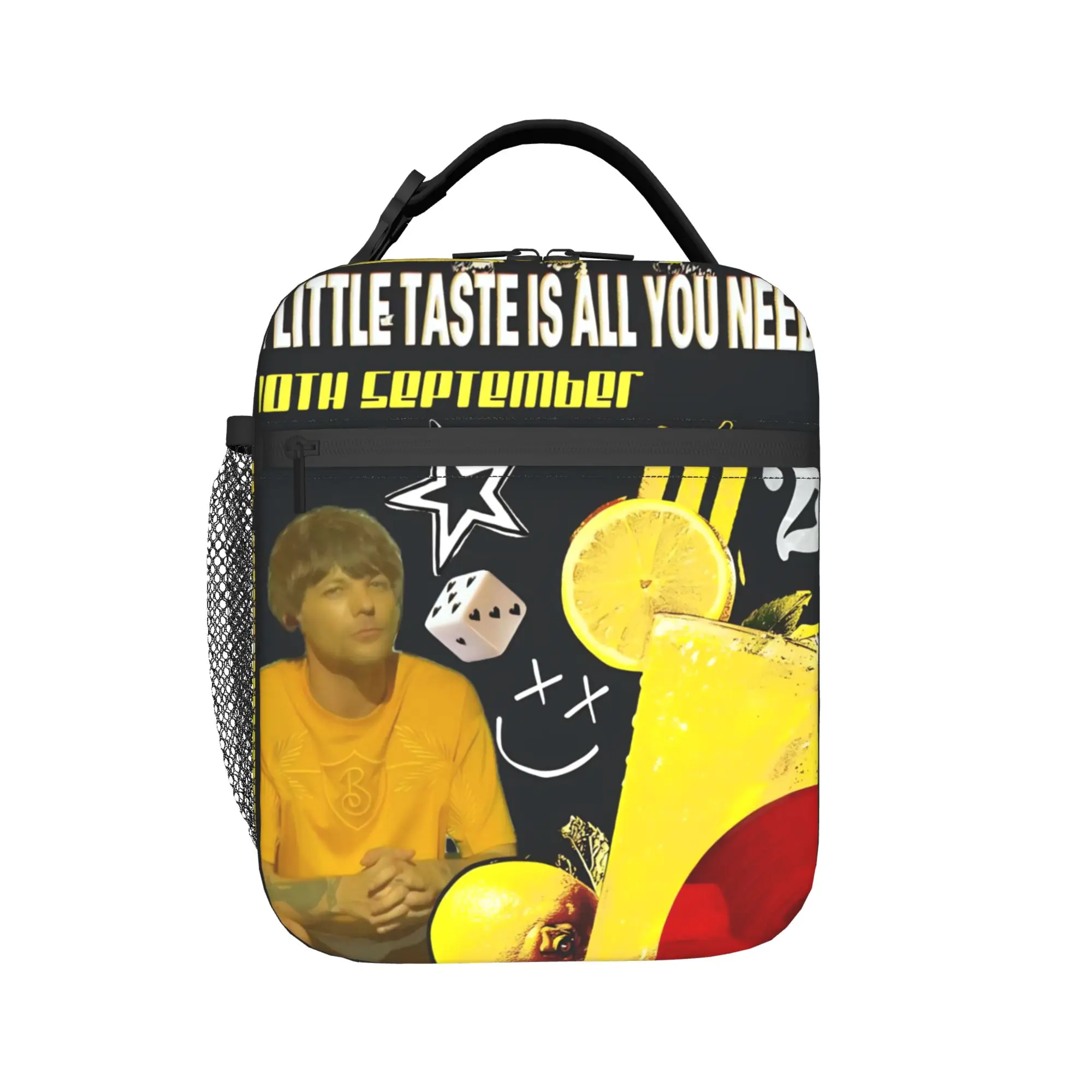 Bolsas de almuerzo aisladas Lemonade de Louis Tomlinson para hombres y mujeres, bolsas para contenedores de alimentos, loncheras térmicas portátiles para el trabajo