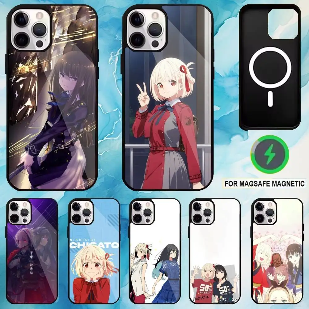 

L-Lycoris Anime R-Recoil Phone Case For iPhone17,16,15,14,13,12,11 Plus,Pro Max Magnetic For Magsafe Wireless Charging