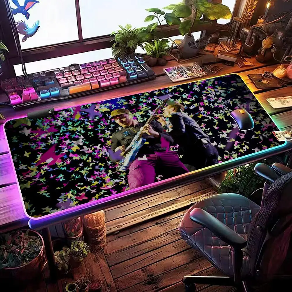 

Коврик для мыши Rock Band Coldplay RGB игровой коврик для мыши настольный коврик HD геймер большой светодиодный светильник XXL коврики для мыши