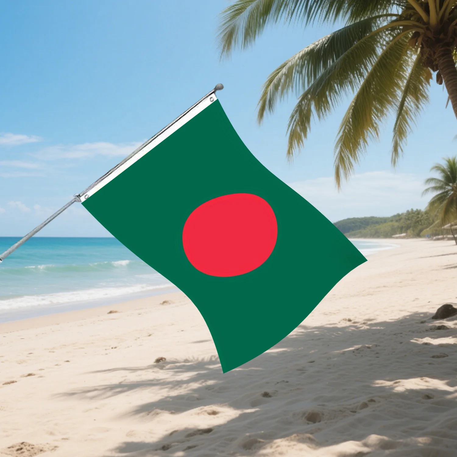 

1pc Bangladesh Flag - Durable Polyester with Brass Grommets, Vibrant Green & Red Design, Perfect for Patriotic Events Display