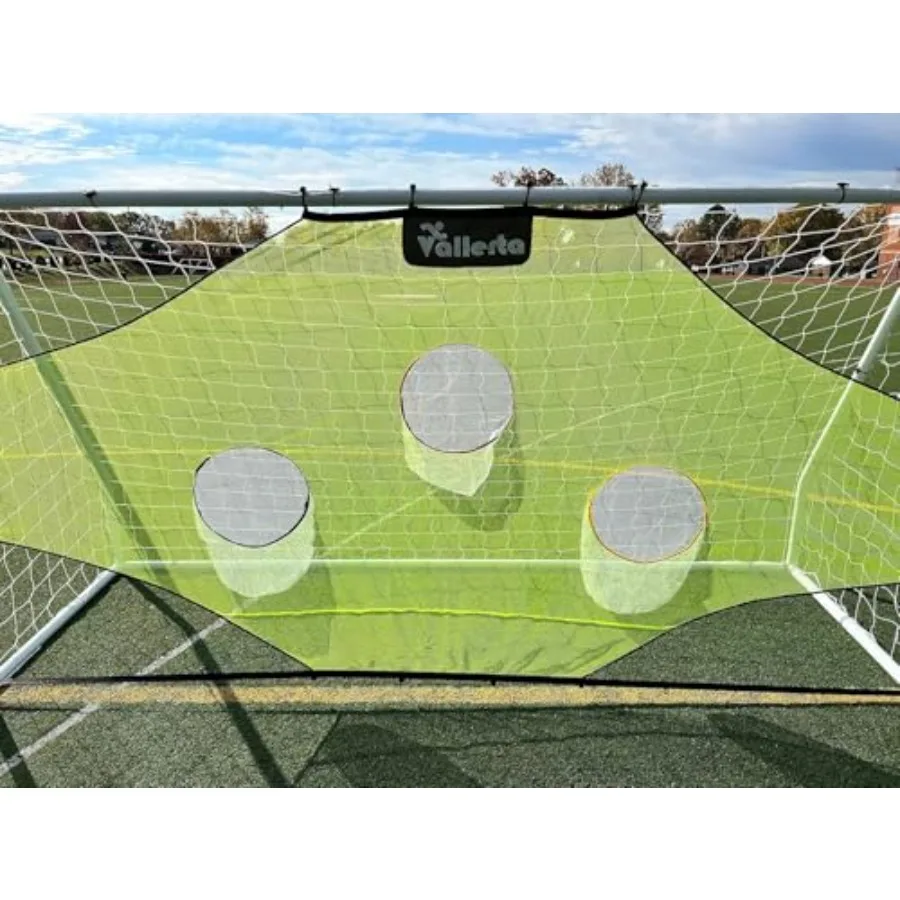 فاليرتا ®   مباراة هدف كرة القدم الفولاذي مقاس 12 × 6 أقدام + شبكة أهداف احترافية لرماية كرة القدم وارتداد.