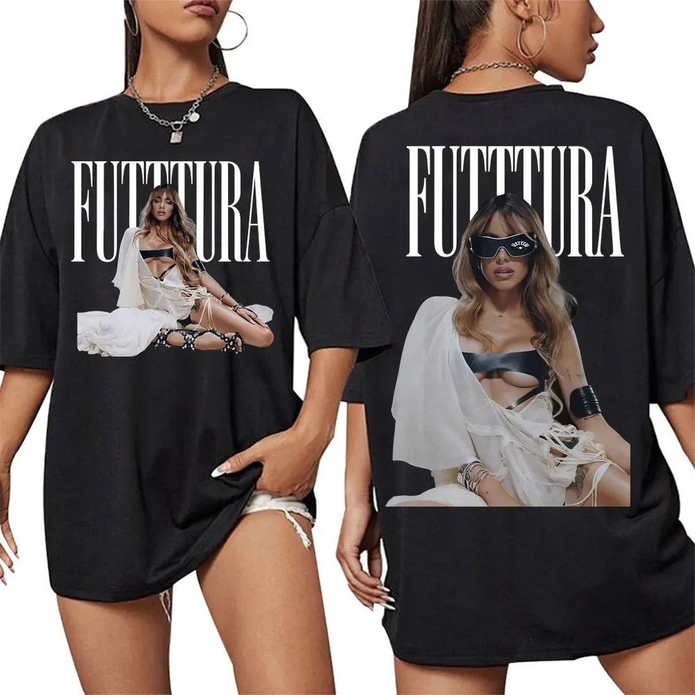 تي شيرت Tini Stoessel's Future Album Tour جرافيك: موضة الهيب هوب 2025 طباعة الصيف 100% القطن الخالص فضفاض تي شيرت غير رسمي #1