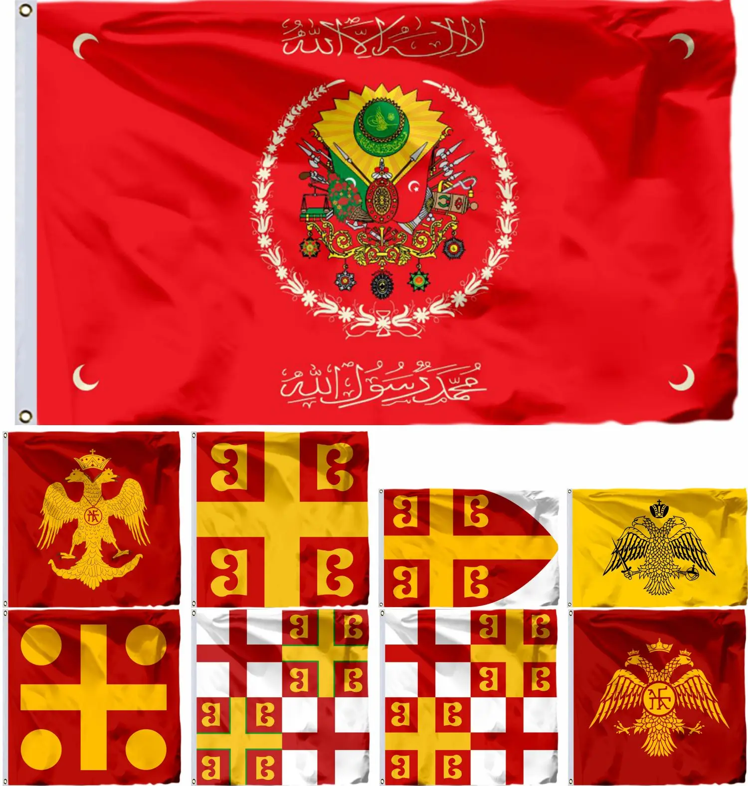 Byzantine Imperial Flag 14th Century 4X4FT Ottoman Empire 1882 Banner 120X120CM Palaeologus Emperor