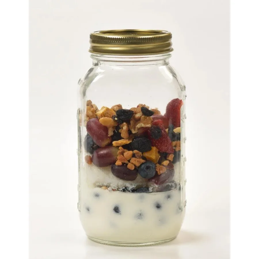 Large 32 oz Mason Jars 12pk, Regular Mouth Quart Canning Jars and Lids, Bulk Glass Jars for Canning Whole Fruits