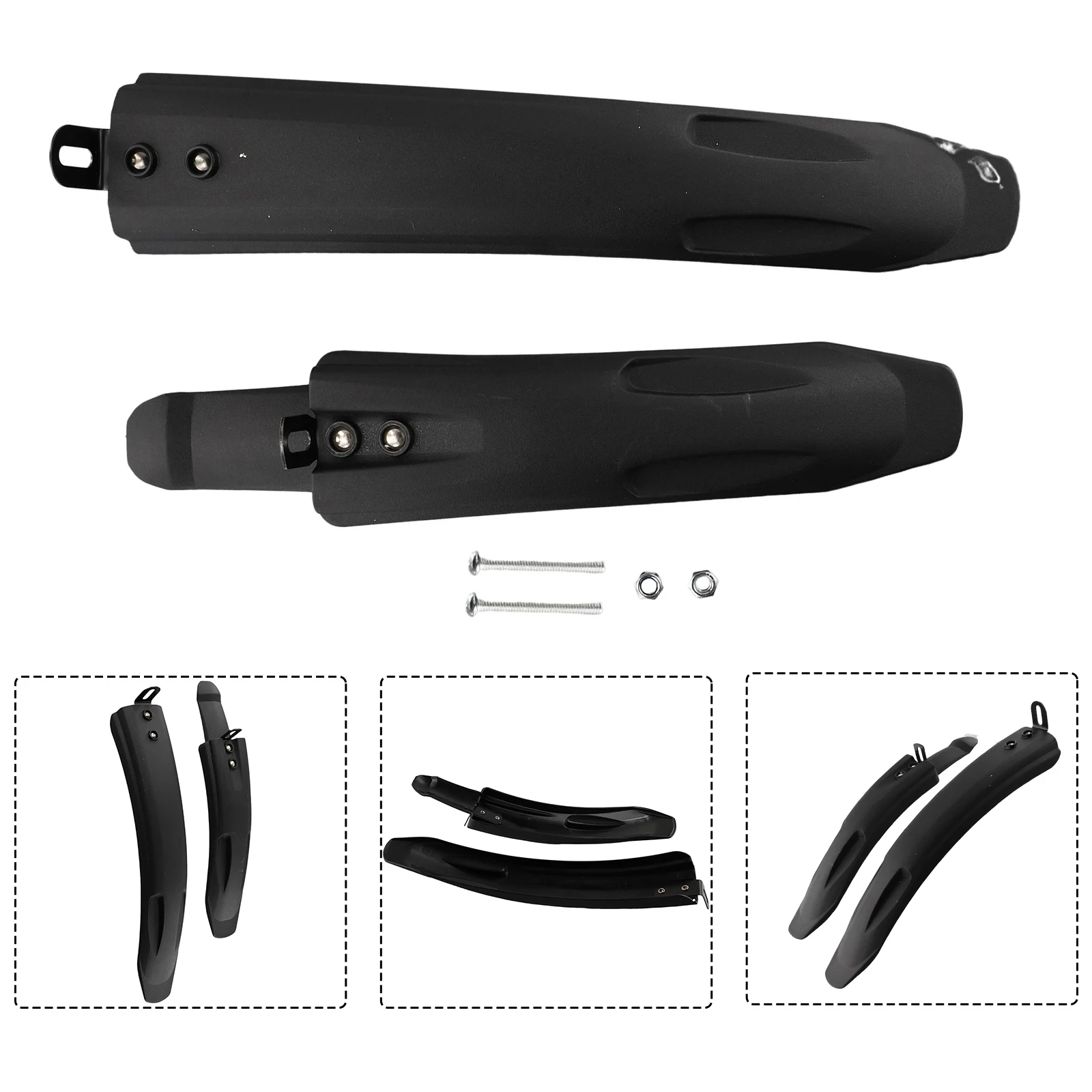 1 Pair Universal Bike Fender Anti-aging Folding Resistance Tough Mudguard For 14 In 16 In 18 In Bicycle Electric Scooter