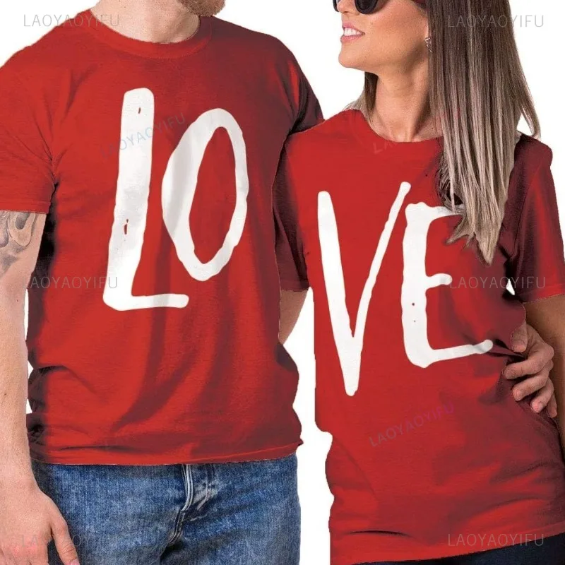

Matching Couple Love Valentine T-Shirt Lovers'Clothes Tees Couple Tee New Year Party Shirt High Quality 100% Cotton Short-sleev