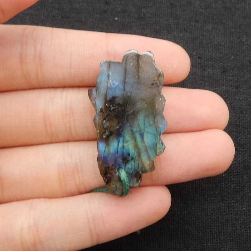 Natural Stone Labradorite Indian Chief Pendant Bead,Fashion Jewelry Necklace Accessories Men Women 38x20x8mm 7.5g