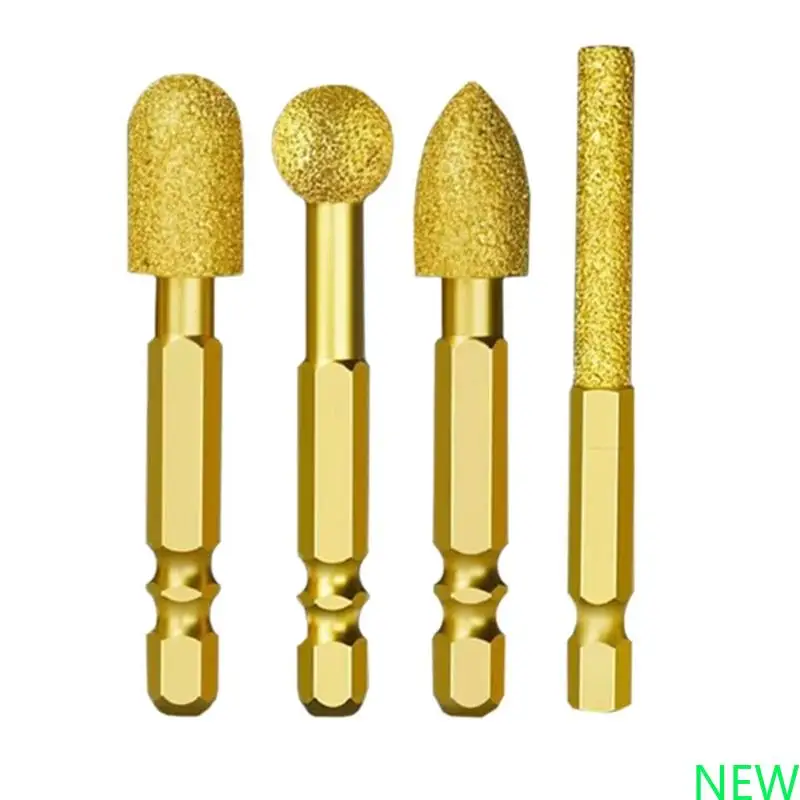 

4Pcs Advanced Brazed Adamas Grinding Heads Pack for Professional Shaping