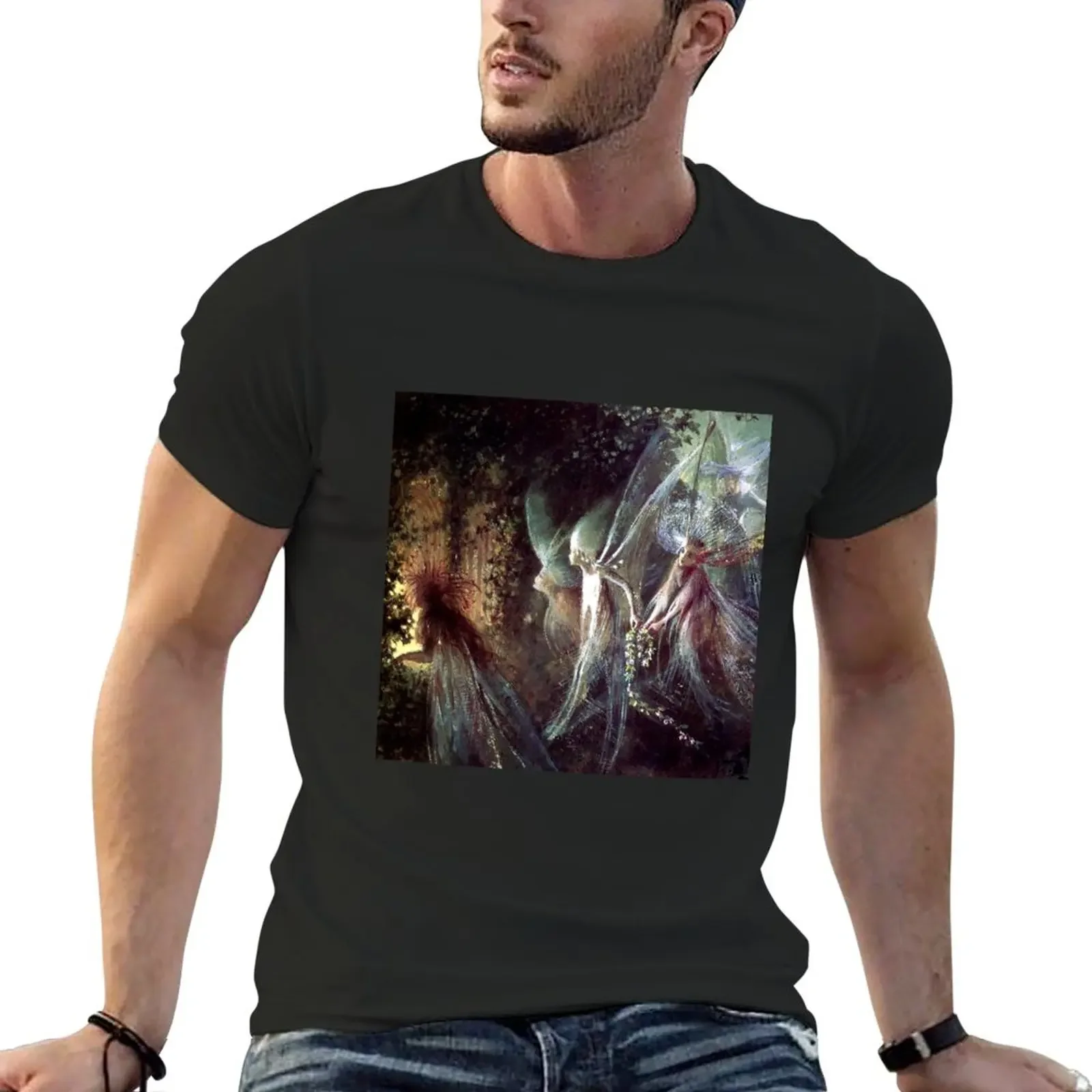 New Fairies Looking Through a Gothic Arch (detail) John Anster Fitzgerald T-Shirt boys t shirts anime clothes mens t shirt