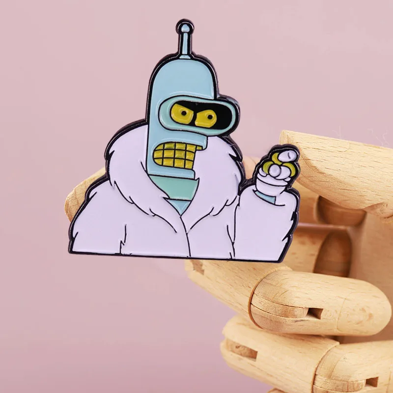 

Sci-Fi Future Animation Brooch Bender Robot Cartoon Badge Alloy Accessories Clothing Backpack Jewelry