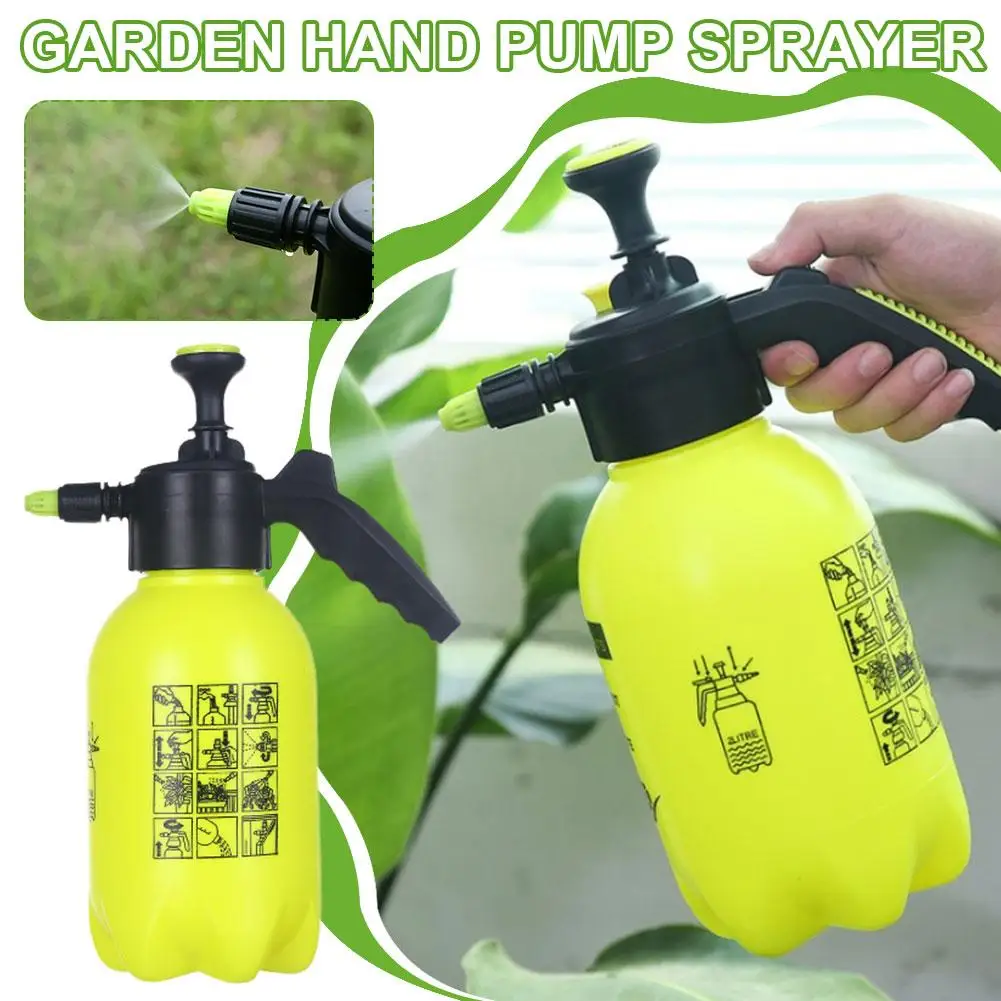 2l Hand Pressure Sprayer Brass Nozzle Handheld Garden Pump Sprayer For Gardening Water Spray Bottle Car Cleaning Watering C X3w0