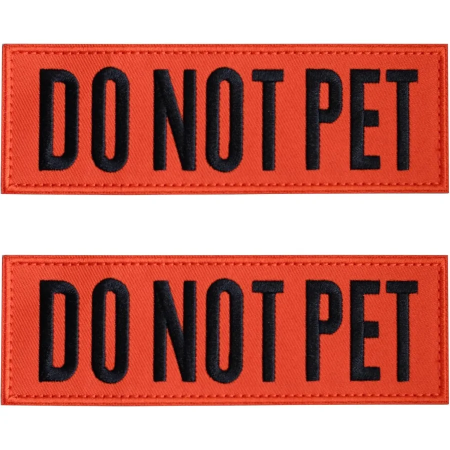 ป้ายปักข้อความห้ามสัมผัสสัตว์เลี้ยง 2 ชิ้น แบบใส พร้อมแถบตีนตุ๊กแก ง่ายต่อการอ่าน สำหรับเสื้อกั๊กสุนัข สายรัดคอ ขนาด 6 x 2 นิ้ว