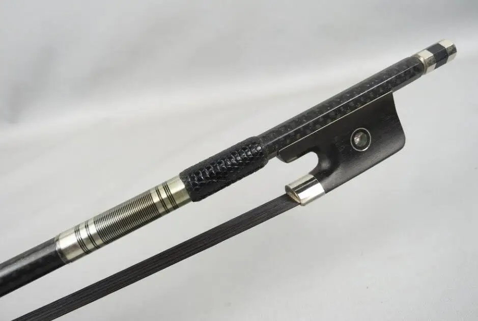 1pcs powerful plaid black black Horsehair # Carbon fiber viola bow