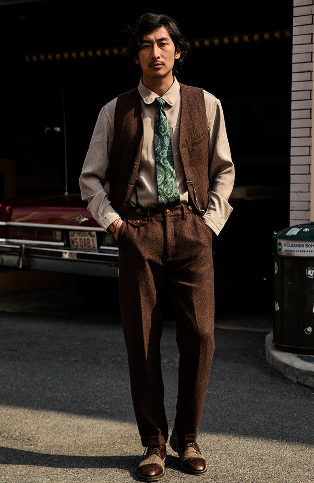 Grey Men's Plaid Vest Tweed Wool Waistcoat Slim Fit Lapel Plaid Suit Vest Casual Groomsmen Tuxedo For Wedding,2024 New