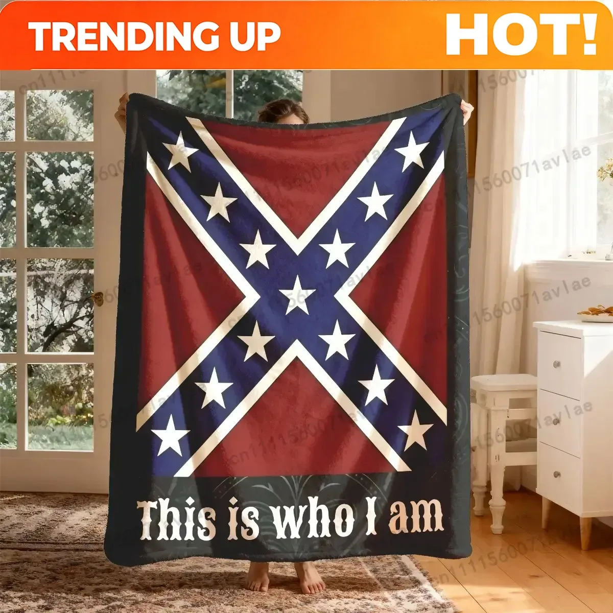 Customize Customize Southern Federal Flannel Slogan Print Blanket, Large Size, Soft Lightweight Warm, Perfect for Bed Sofa Offic