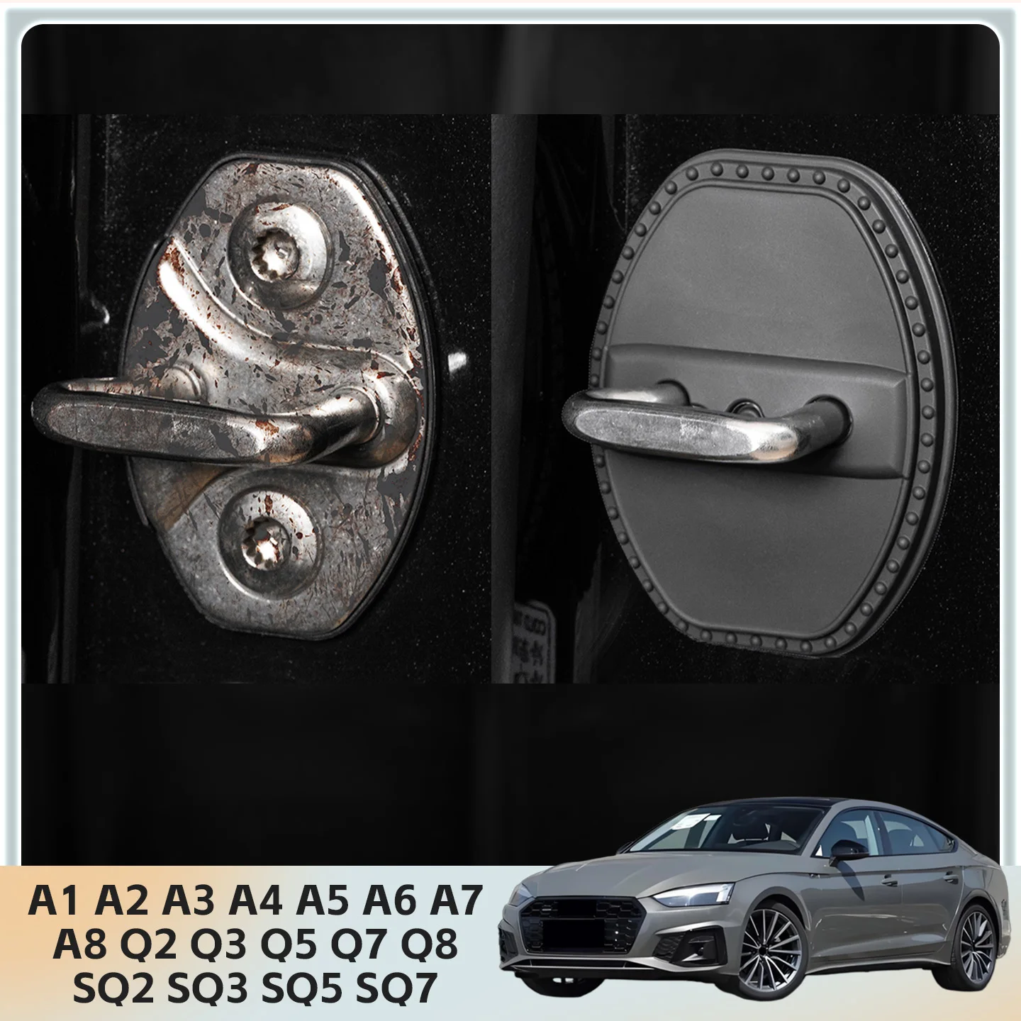 

2/4Pcs Silicone Car Door Lock Cover Protective Decoration Case For Audi A1 A2 A3 A4 A5 A6 A7 A8 Q2 Q3 Q5 Q7 Q8 SQ2 SQ3 SQ5 SQ7
