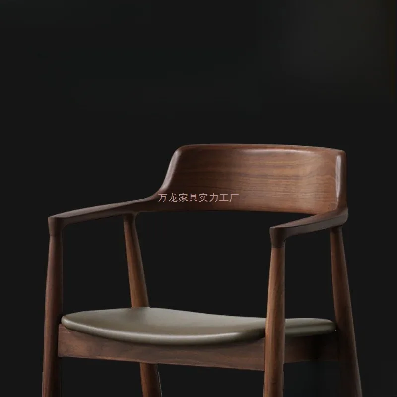 

Nordic Solid Wood Kennedy Presidential Hiroshima Chair Restaurant Chair Home Conference Simple Back Chair